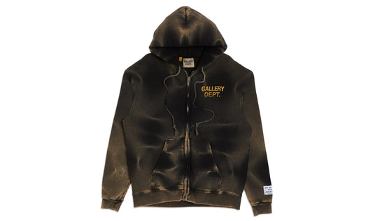 Gallery Dept. Sun Faded Zip Up Hoodie Black