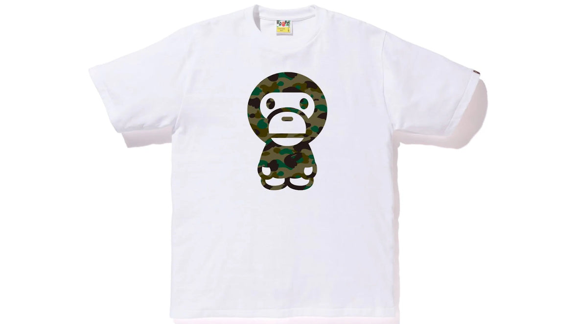 Bape 1st Camo Big Baby Milo Tee White/Green