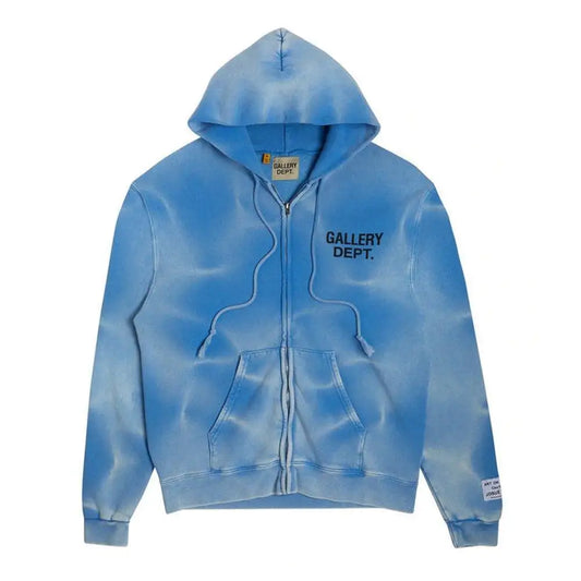 Gallery Dept. Sun Faded Zip Up Hoodie Blue