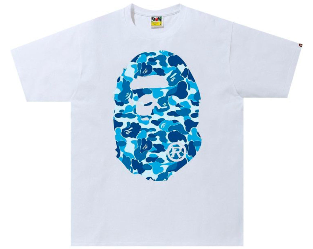 Bape ABC Camo Big Ape Head Tee White/Blue